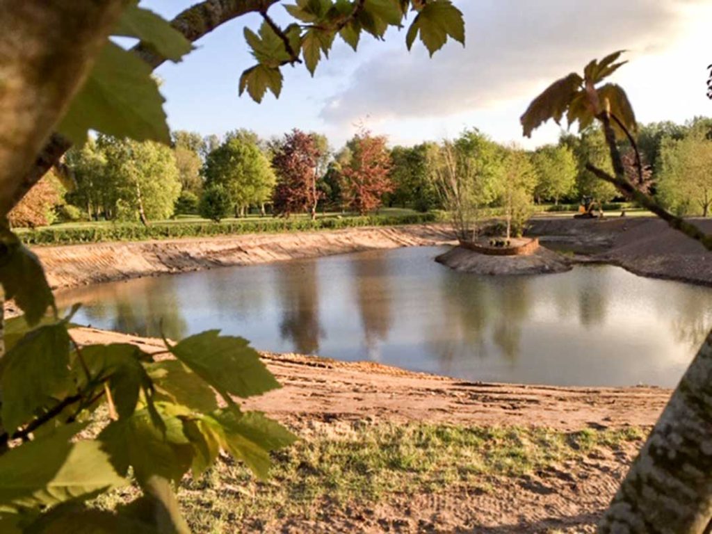 The new lake under construction.